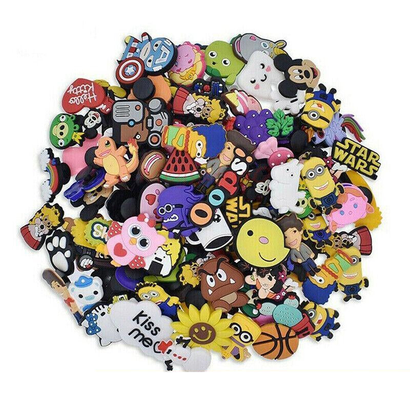 300Pcs Mixed Random Cartoon Cute PVC Shoes Charms