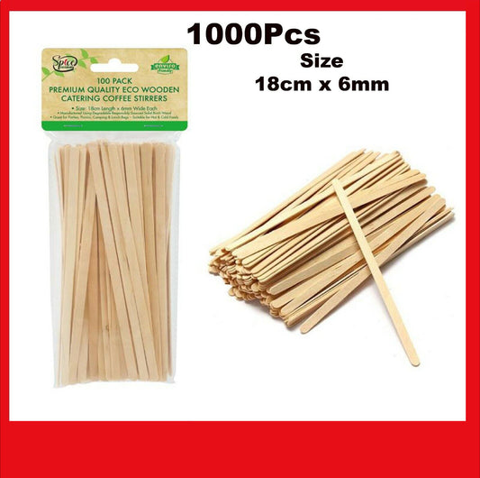 1000 Pcs Wooden Paddle Pop Popsicle Craft Stick Coffee Stirrers Ice Cream