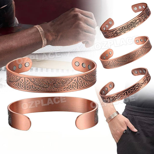 Pure Copper Magnetic Bracelet Arthritis Pain Relief Bangle Healing Therapy Gift