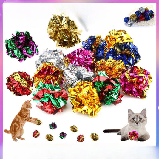 36PCS Cat Crinkle Balls Kitty Fun Toy Interesting Crinkly Sounds Soft New