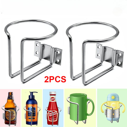 2X Boat Marine Yacht Camper Van Ring Stainless Steel Drink Bottle Can Cup Holder