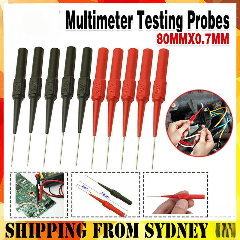 4x Multimeter Testing Lead Fluke Extention Back Probes Sharp Needles Micro Pins