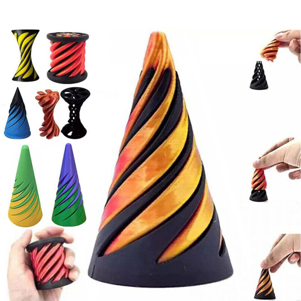 Impossible Pyramid Passthrough Sculpture Helix Screw Fidget Toy Spiral Cone Toy