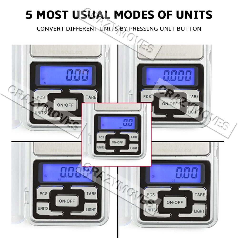 Pocket Digital Mini Scales 0.01g 500g Precision Weight Balance Silver