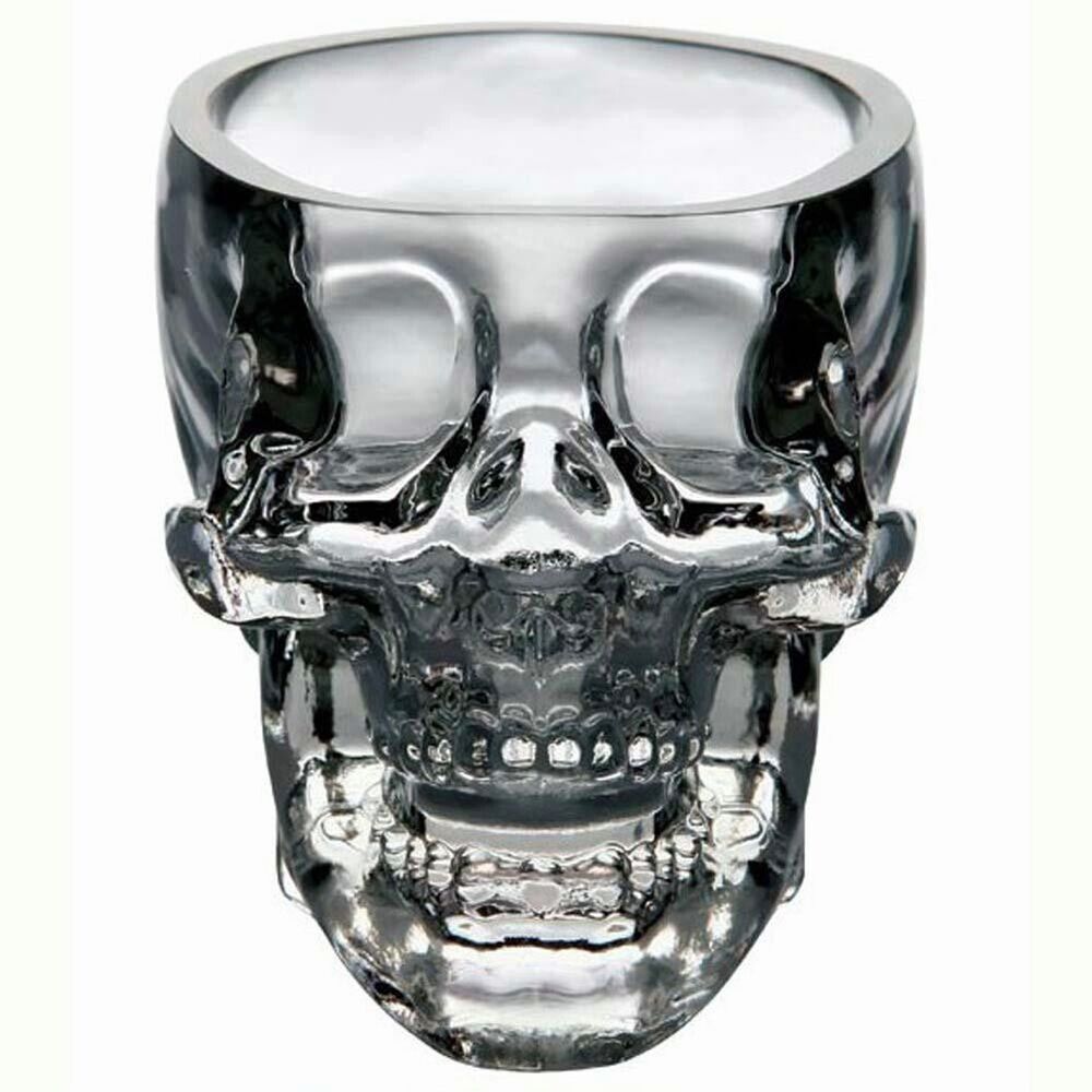 2X Crystal Vodka Whiskey Shot Skull Head Glass Cup Drinkware For Home Party