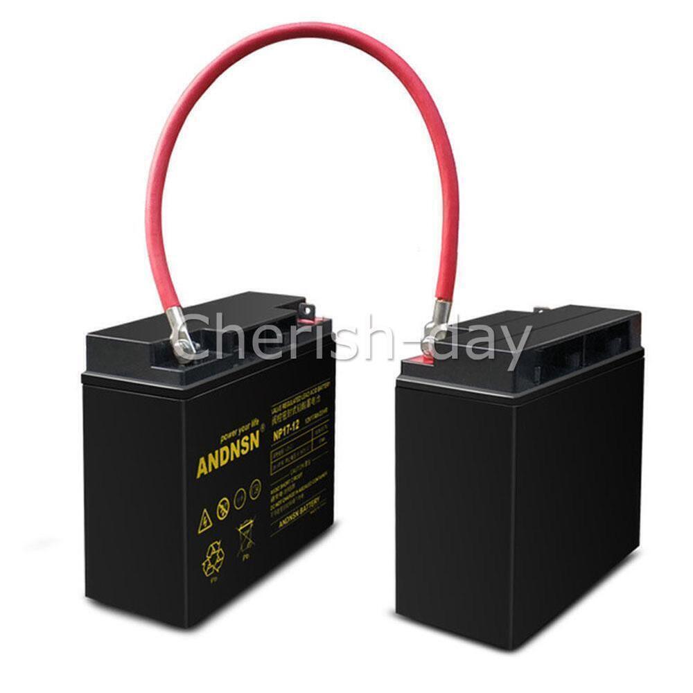 Battery Joiner Connector DC Lead Wire Cable & lugs 100A 12V 24V 30cm Red Black Z