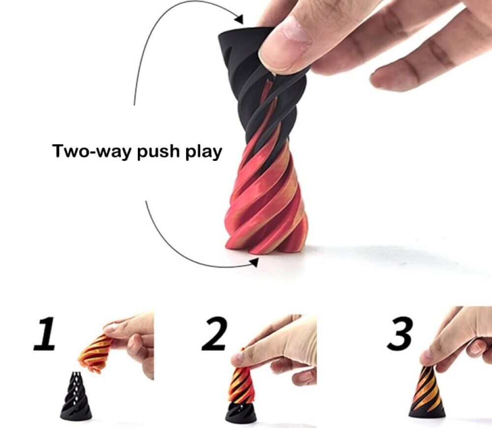 Impossible Pyramid Passthrough Sculpture Helix Screw Fidget Toy Spiral Cone Toy