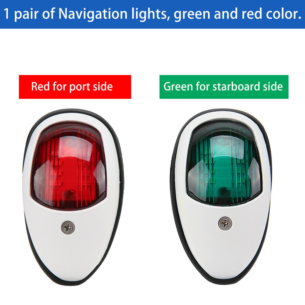 2× Boat Navigation Lights Boat Light 12V 24V Side Lamp Waterproof Nav Stern Lights