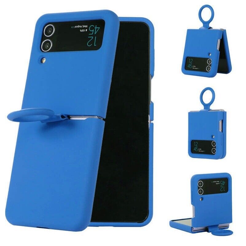 For Samsung Galaxy Z Flip 3 4 5G Soft Silicone Gel Case With Ring Holder Cover