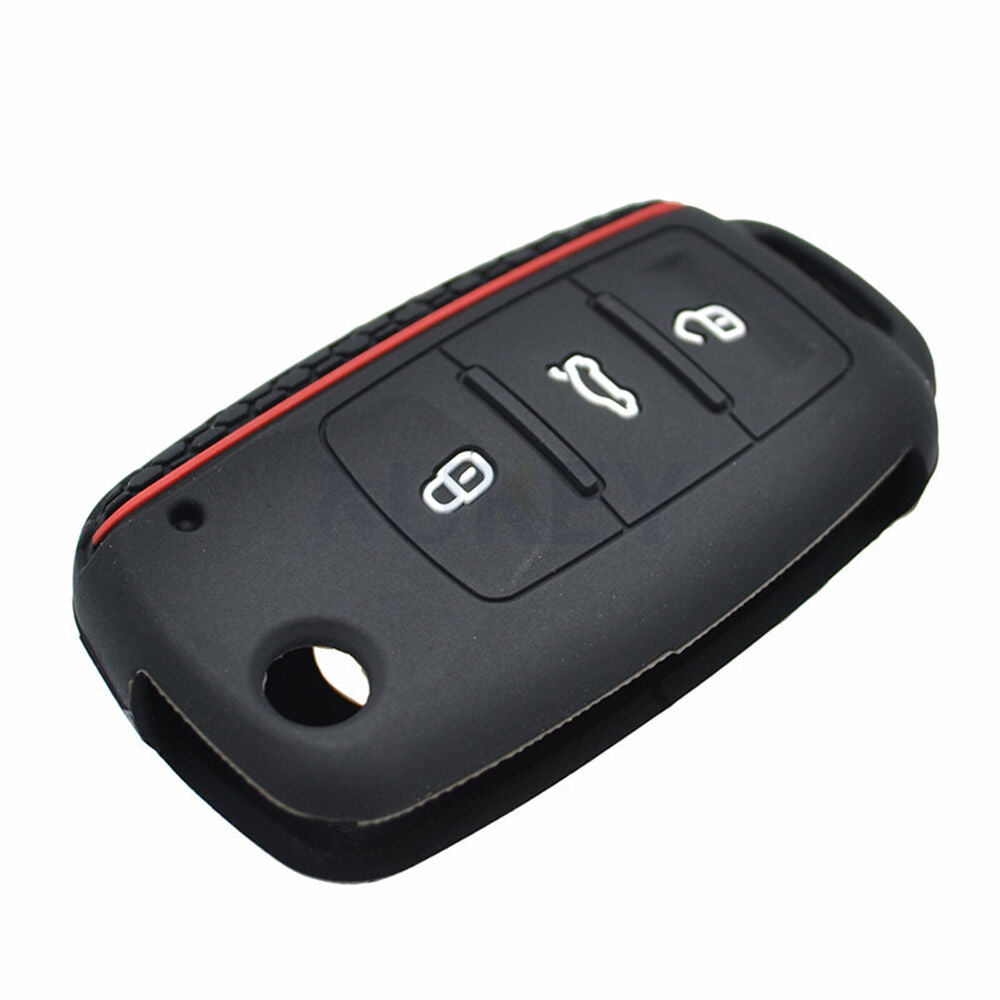 Silicone Key Case Cover Fob Protect Skin Remote For VW Golf /Jetta Tiguan Passat