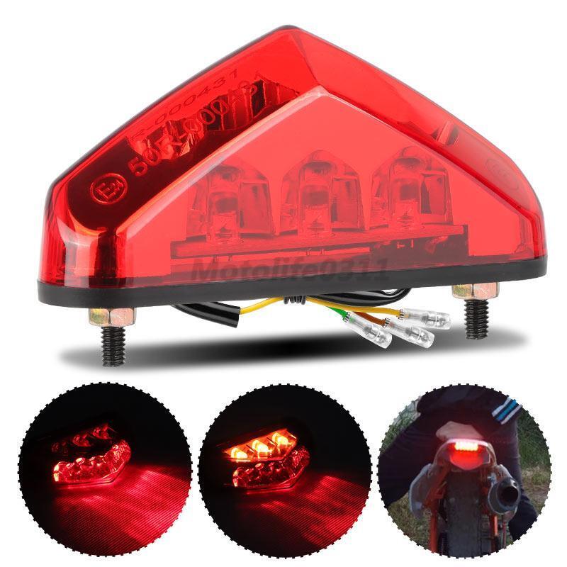 Universal Motorcycle LED Tail Light Rear Stop Brake License Number Plate Light