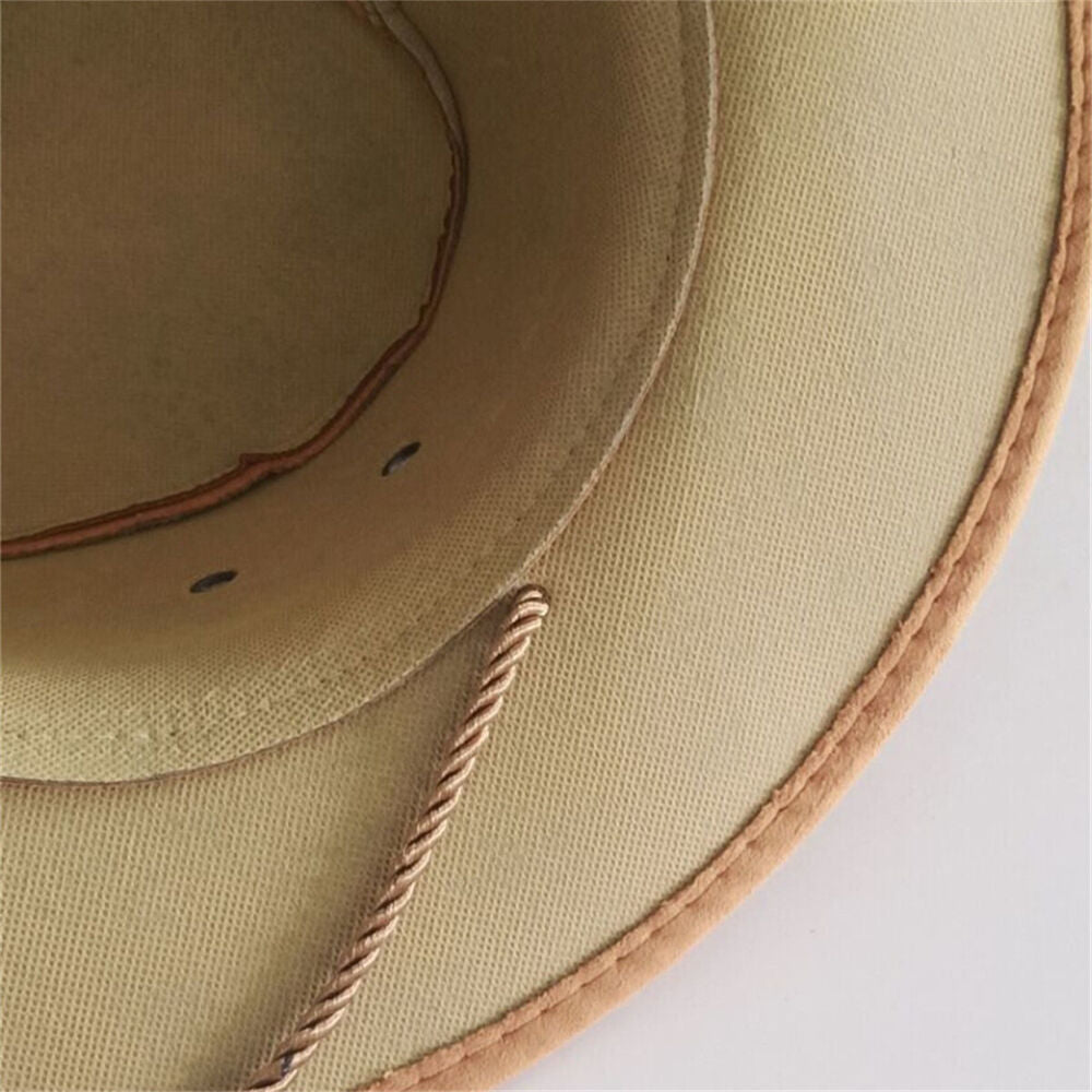 Unisex Men Women Cowboy Country Caps Jazz Farmer Suede Western Headwear Cap Hat