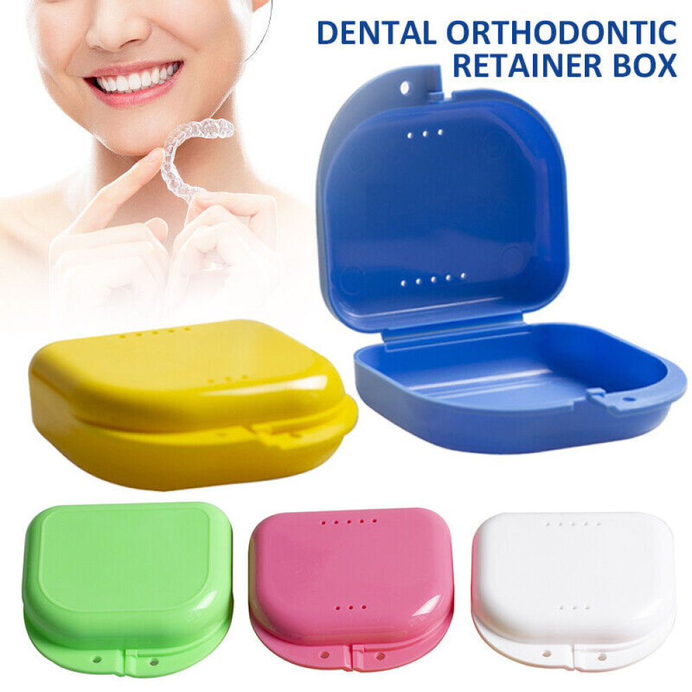 4pcs Orthodontic Retainer Box Sport Mouth Case Dental Denture Teeth Guard Storage