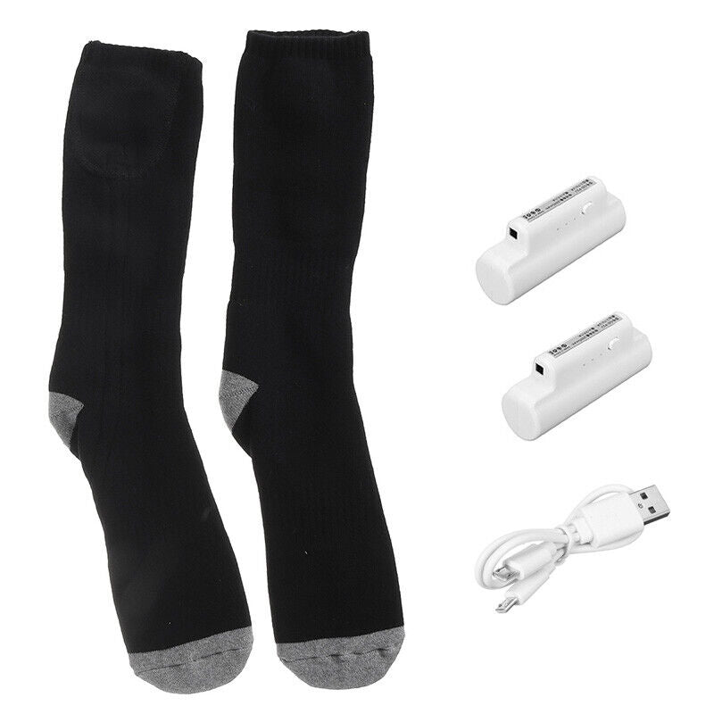 Winter Electric Heated Socks Boot Feet Warmer USB Rechargable Battery Warm Sock