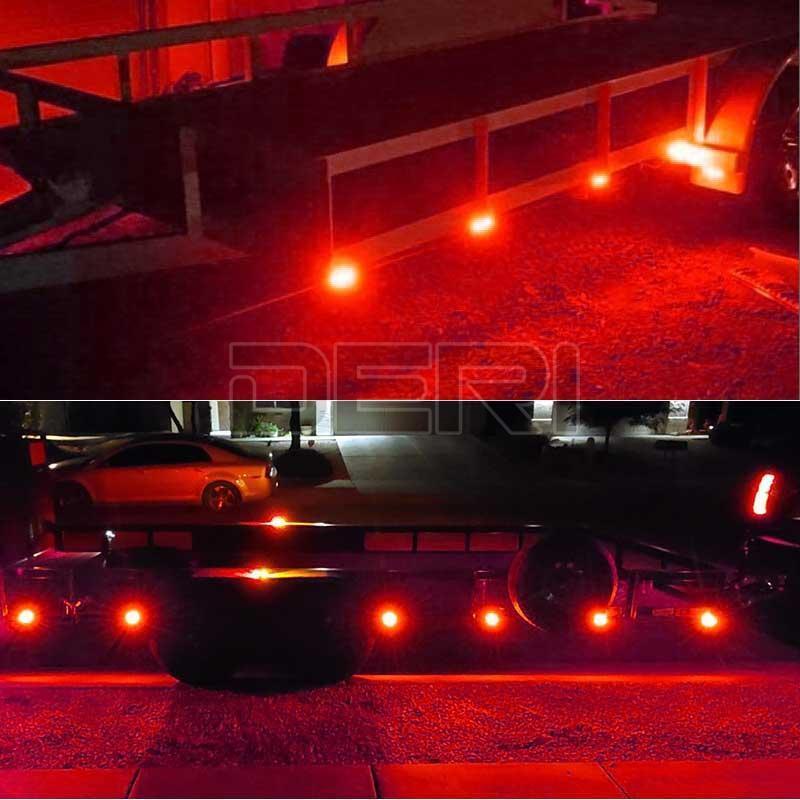 2x Red LED Side Clearance Marker Lights Truck Trailer Lamps 12V 24V New Design