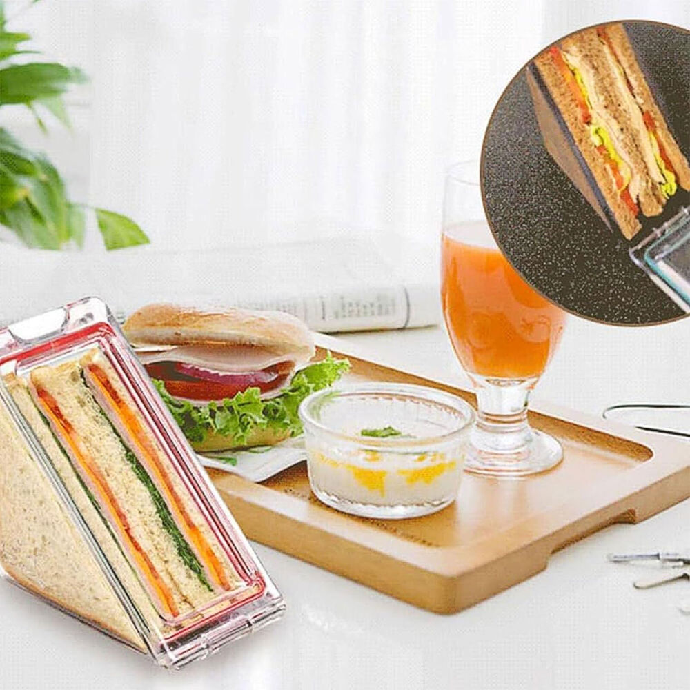 Triangle Sandwich Container Plastic Sandwich Bag Reusable Sandwich Portable #T