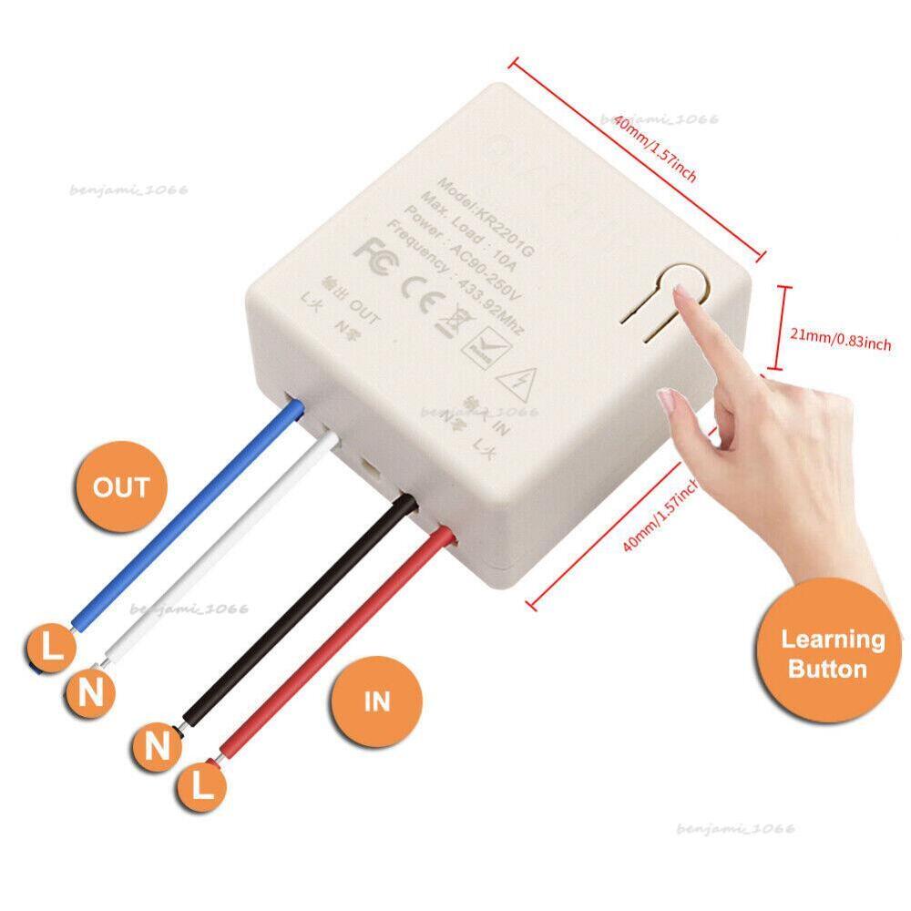 Wireless Smart Switch Light RF 433Mhz Wall Panel Switch Remote Control Receiver