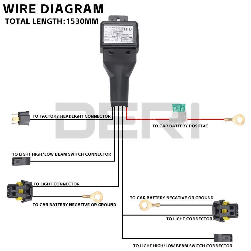 H4 Relay Harness Kit Hi/Lo Beam Bi-LED Headlight HID Bulb Wiring Controller 12V