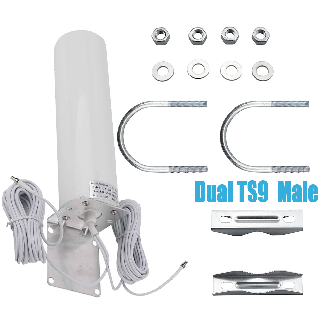 Outdoor LTE 4G Dual TS9 SAM Antenna Signal Booster For Netgear Nighthawk M1