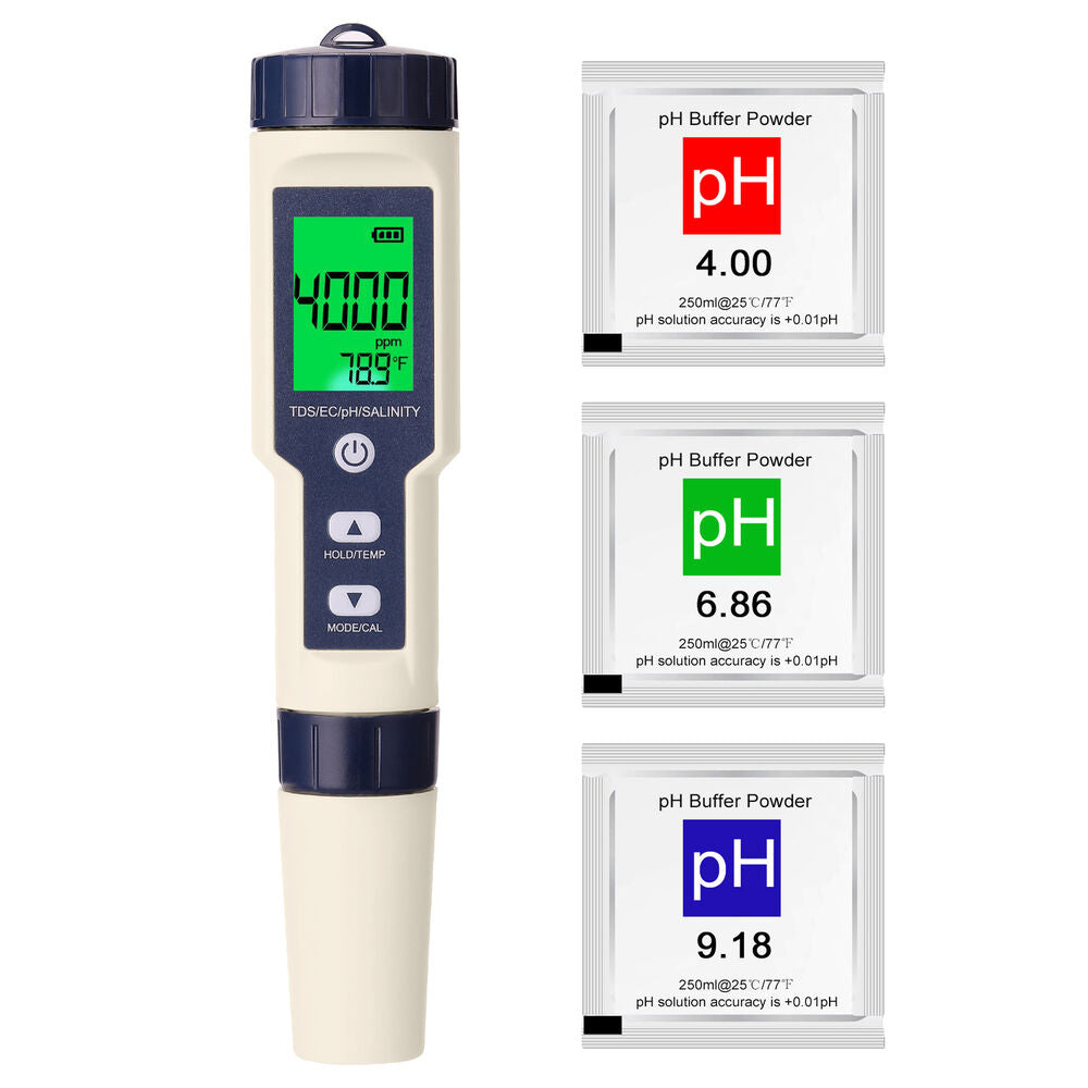 5 in 1 PH Meter TDS/EC/Salinity/Temperature SPA Water Quality Monitor Tester