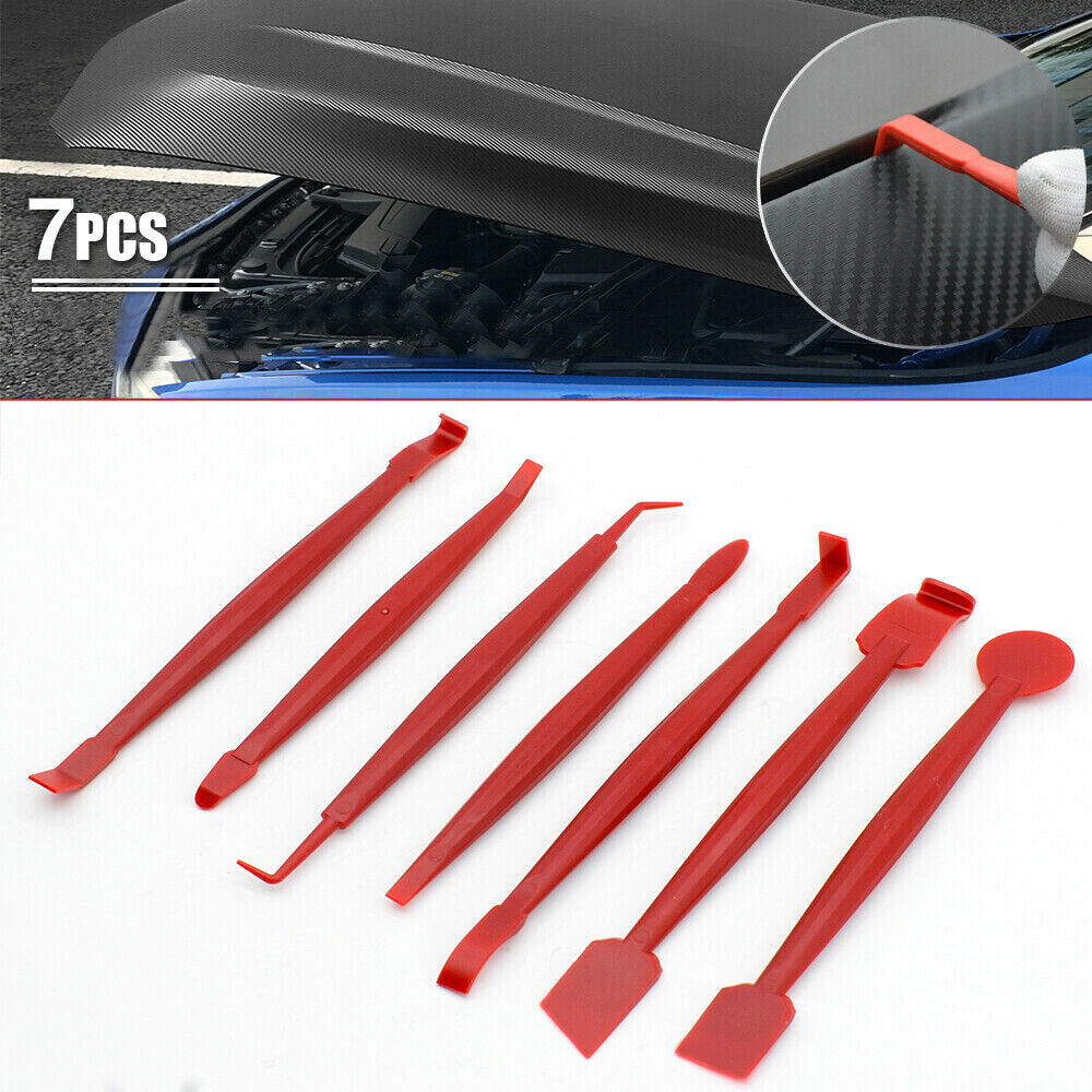 3D Carbon Fiber Decal Film Squeegee Felt Tools Kits Red Car Interior Accessories