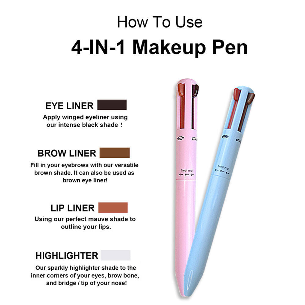 Touch Up 4 in 1 Filler Highlighter Eyeliner Eyebrow Lipliner Makeup Pen 4 Color