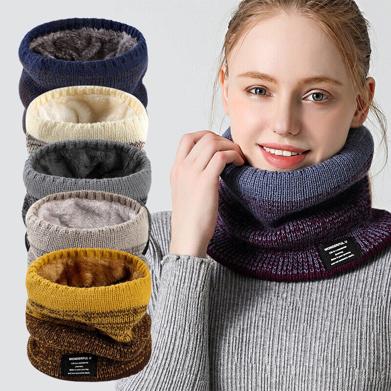 Thermal Fleece Snood Neck Warmer Scarf Warm Winter Ski Men Women Gifts