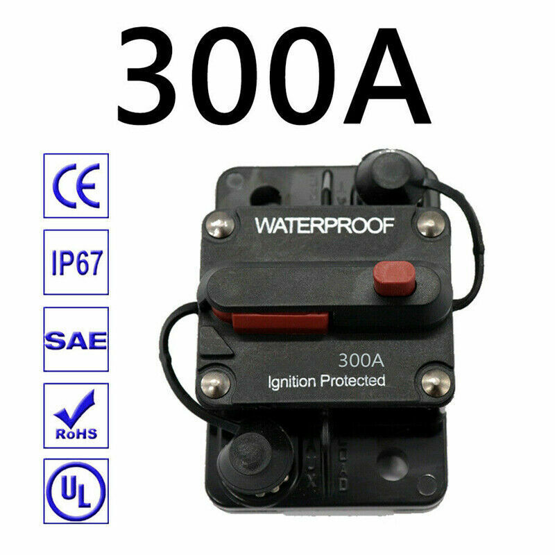 30A-300A AMP Circuit Breaker Dual Battery Manual Reset 12-48V DC Car Waterproof