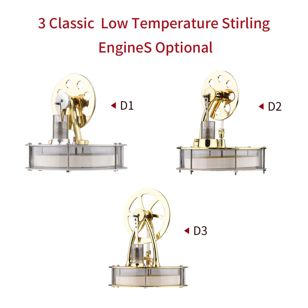 Low Temperature Stirling Engine Motor Model Assembled Electricity Generator Toy