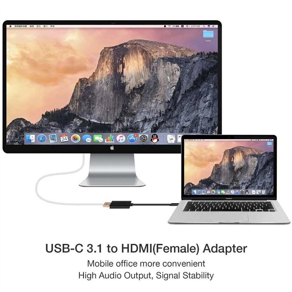 Type C USB-C to HDMI Adapter USB C 3.1 Cable 4K@30Hz For MacBook ChromeBook