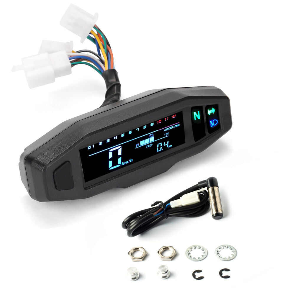 Universal LCD Digital Motorcycle Meter Speedometer Digital Odo-meter Electric