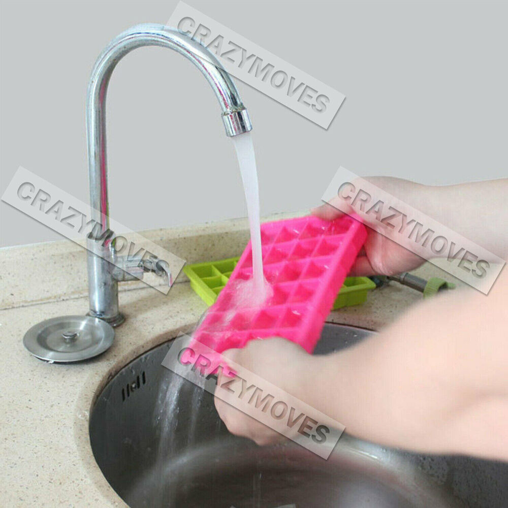 3PCS Silicone 24 Grids Ice Cube Tray With Lid Mold Maker Tool Square Mould