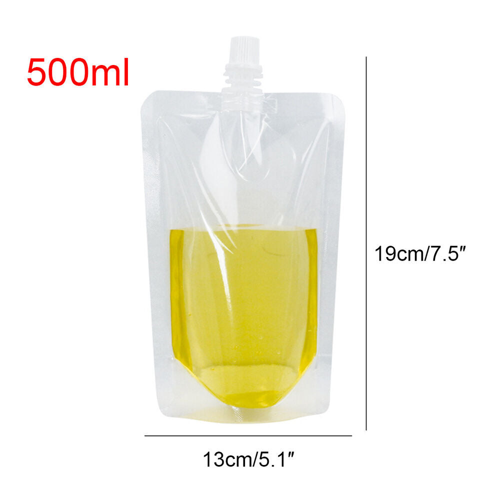 10pcs 500ML Plastic Stand-up Drink Bags Spout Pouch For Liquid Juice Milk