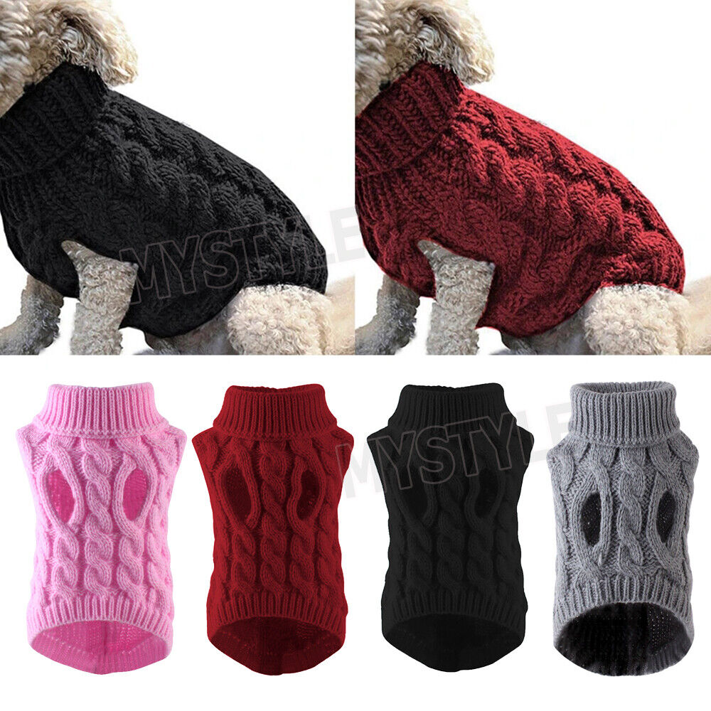 Winter Knitted Puppy Dog Jumper Warm Sweater Pet Clothes Small Dogs Coat Thermal