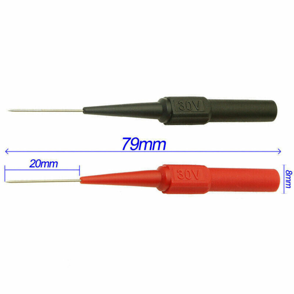 10PCS Multimeter Test Lead Back Probes Sharp Needle Micro Pin For Banana Plug