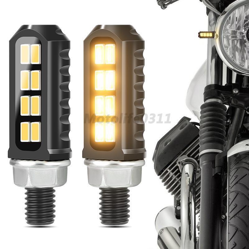 2X Universal Motorcycle LED Indicator Turn Signal Light Dirt Bike Blinkers Lamp