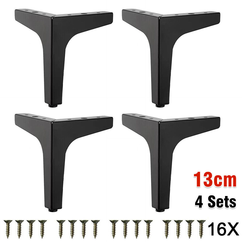 4X Metal Furniture Legs Modern Triangle Replacement Feet For Bed Sofa Cabinet