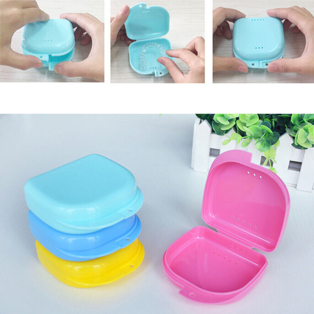 4pcs Orthodontic Retainer Box Sport Mouth Case Dental Denture Teeth Guard Storage