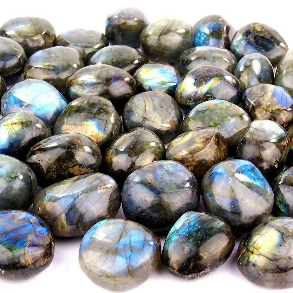 Natural Labradorite Polished Crystal Quartz Ore Specimen Palm Stone Worry Stone