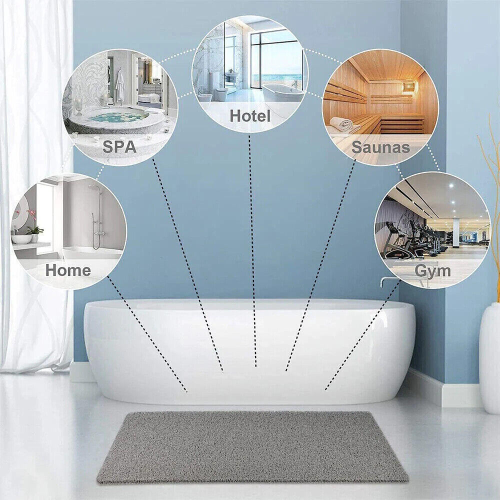 Hydro Wonder Super Comfy Shower Mat Non Slip Never Stains or Blocks Drain Grey