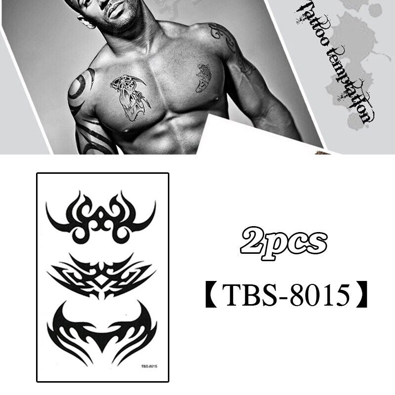 2X Temporary Tattoo Sticker Totem Waterproof Fake Tattoos Removable Body Art TBS