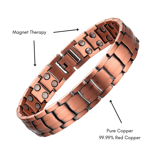 Pure Copper Magnetic Therapy Bracelet Double Strong Arthritis Pain Relief Men