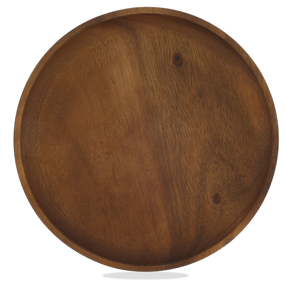 Round Wood Plates 10inch/8inch Acacia Wood Dinner Plates Lightweight Wayzr