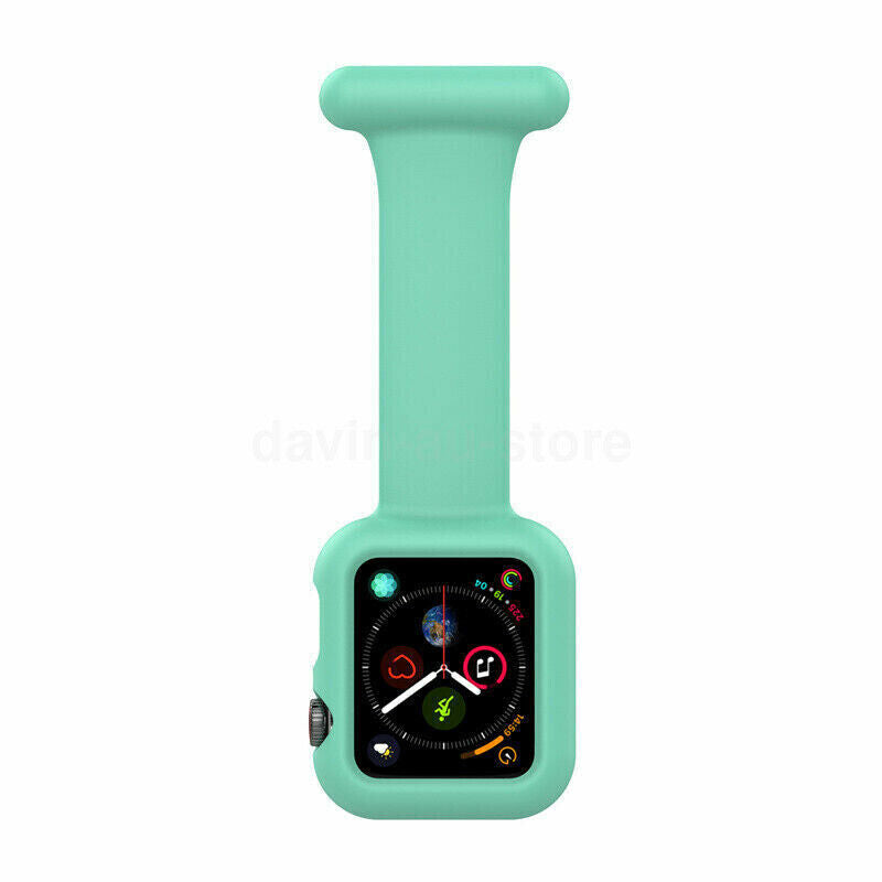 For Apple Watch 7 6 SE 5 4 3 2 1 Silicone Strap Band+Case Fob For Nurses Doctors