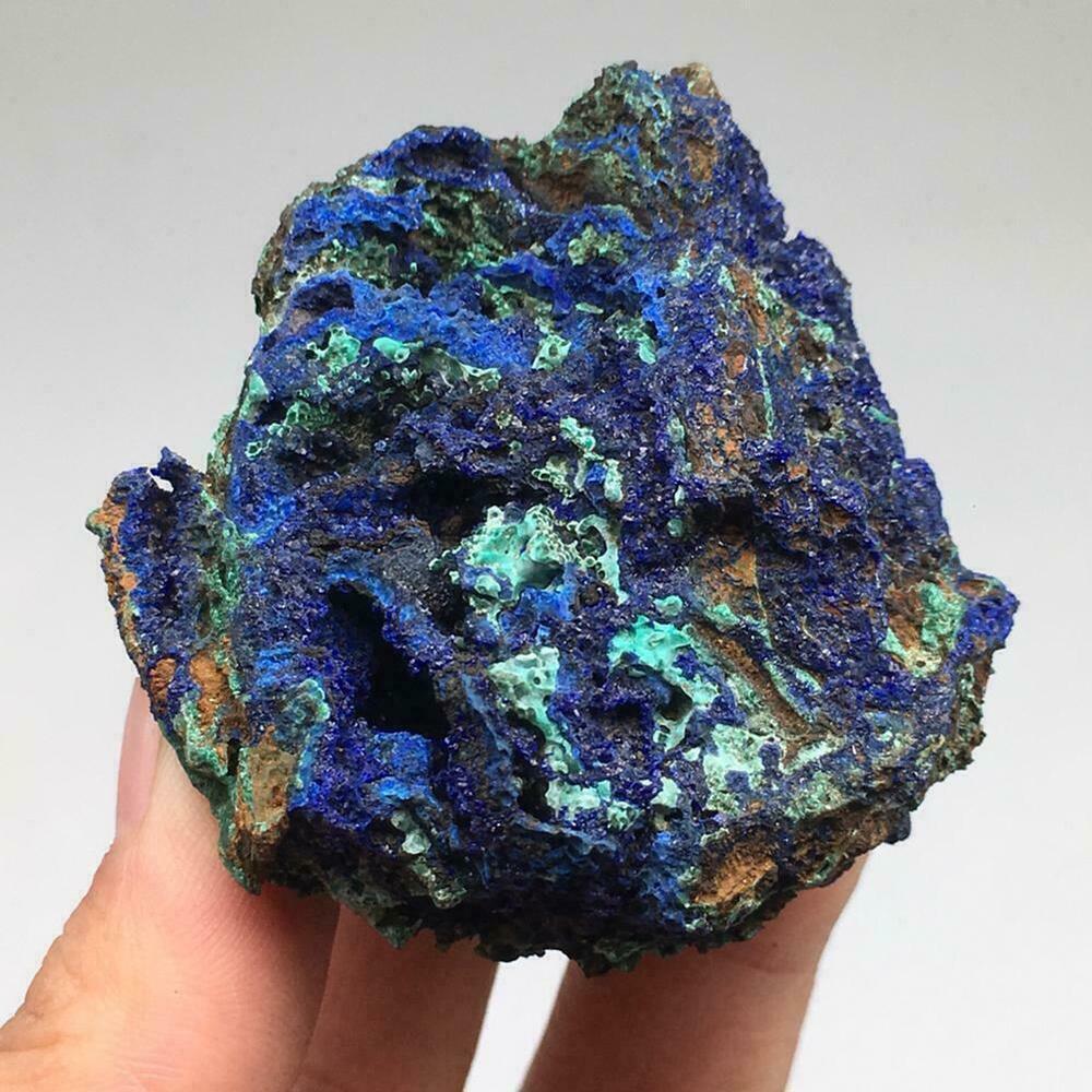 Natural Azurite Malachite Geode Crystal Mineral Specimen Stone Healing New Y6D8