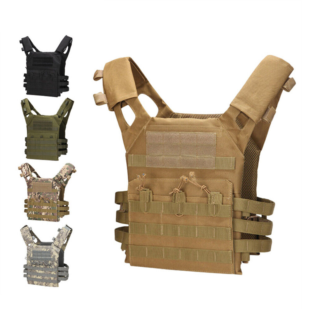 Military Tactical Vest Airsoft Combat Plate Carrier Paintball Hunting Adjustable