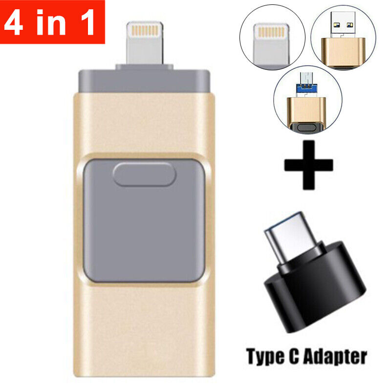 4 in 1 2TB USB 3.0 Flash Drive Memory Photo Stick for iPhone Android iPad Type C