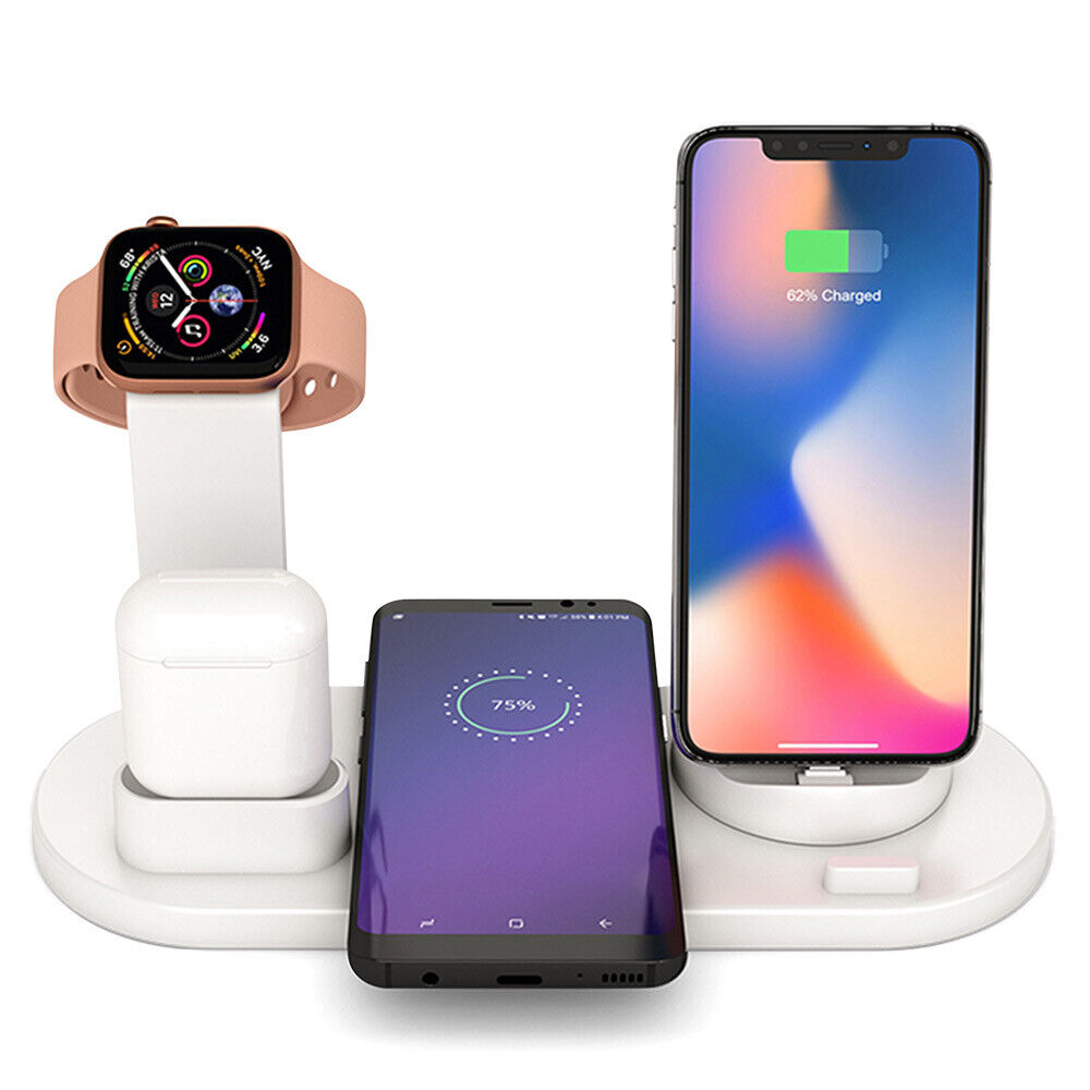 4 in 1 Wireless Charger Fast Charging Dock Stand For Iphone Samsung Phone