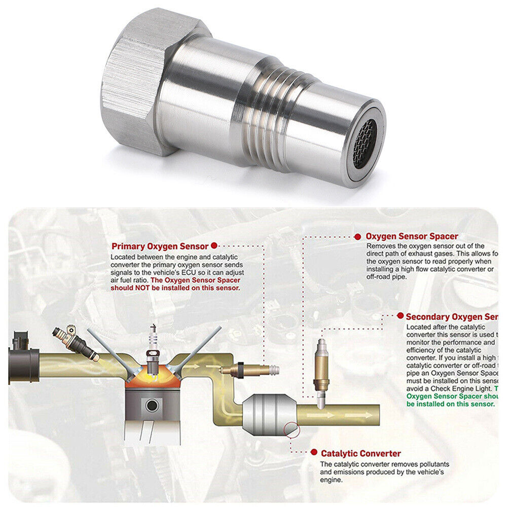 4xOxygen O2 Sensor Spacer Adapter Catalytic Converter Fix Engine Light Bung M18