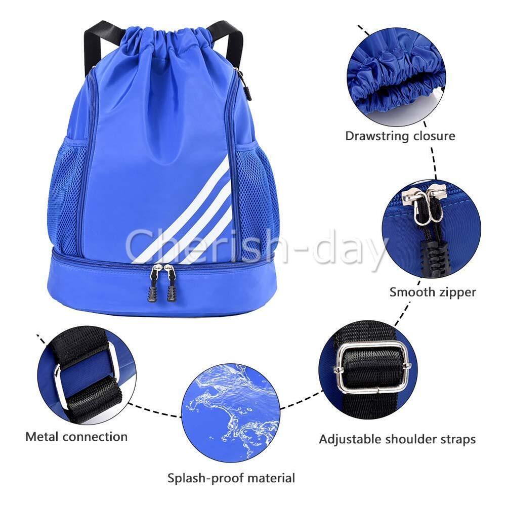 Women Mens Drawstring Backpack Bag Gym Sports Sack Portable Shoe Balls Bags